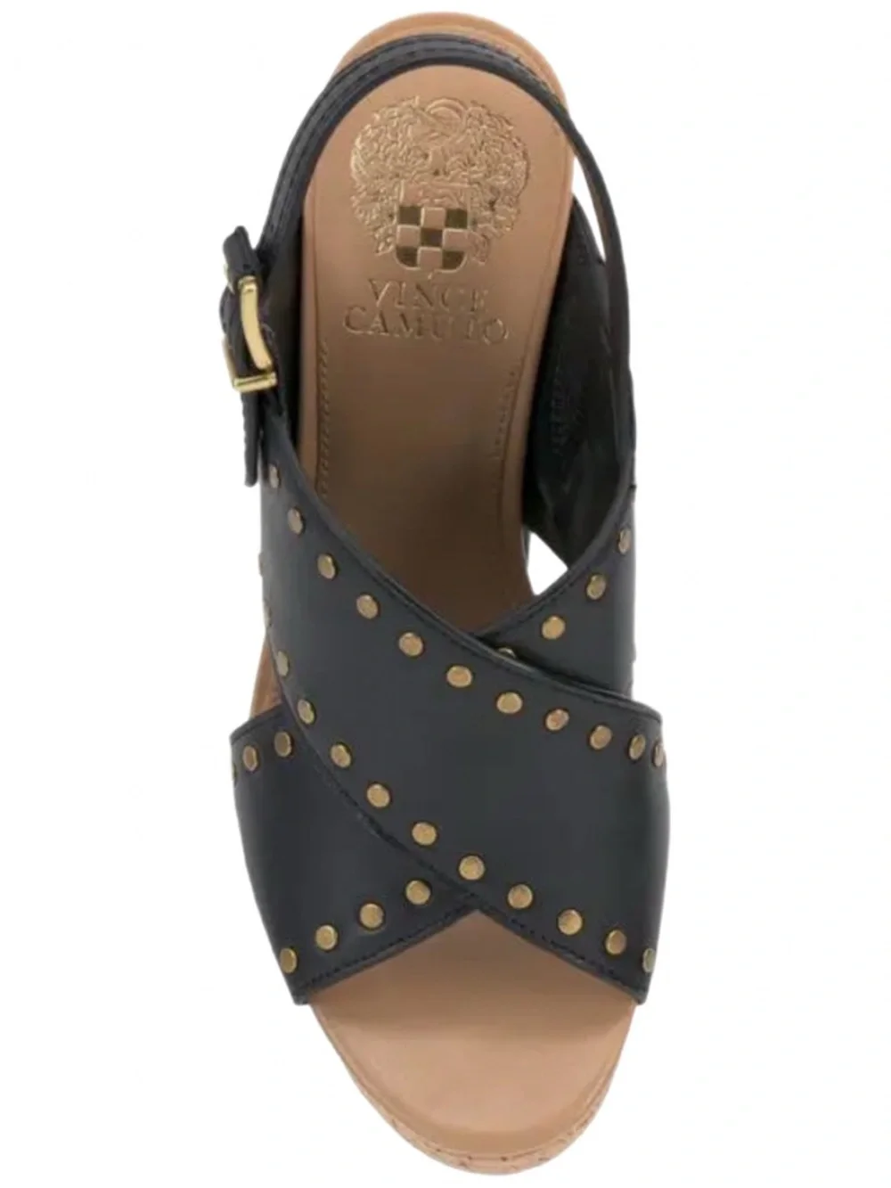 24. Vince Camuto Ellna Platform Wedge Sandal - Black NEW 10M